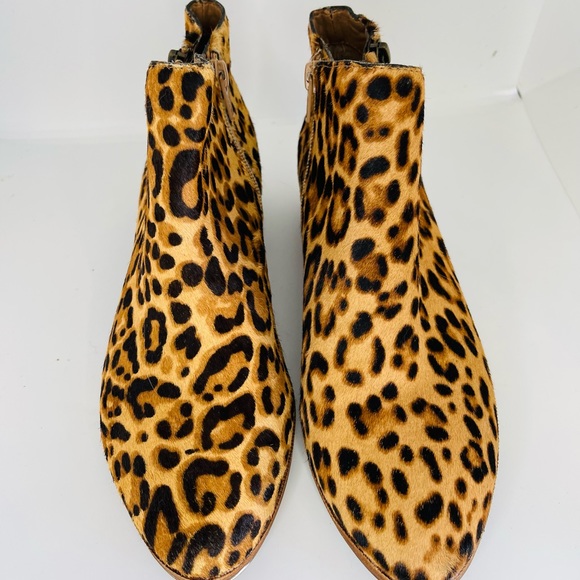 Gianna Bini animal leopard print fur flat zip up boots - Picture 2 of 3